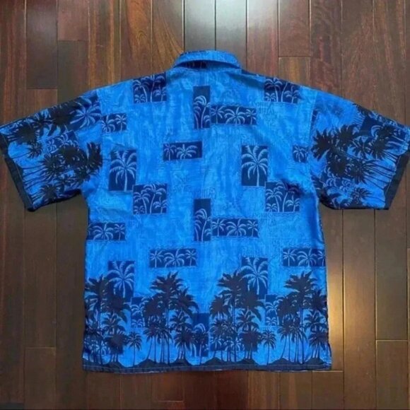 Aloha Joe Mens Hawaiian Shirt Short Sleeves Blue Size Large - Picture 14 of 15